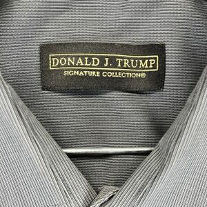 Donald J Trump Men (L) long sleeve button up gray non-iron collector dress shirt